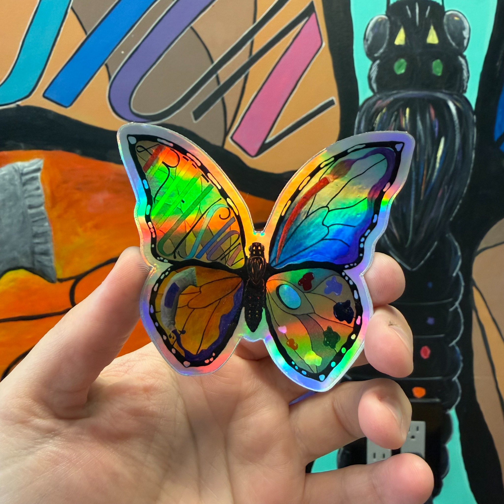 Holographic Art Fusion butterfly sticker